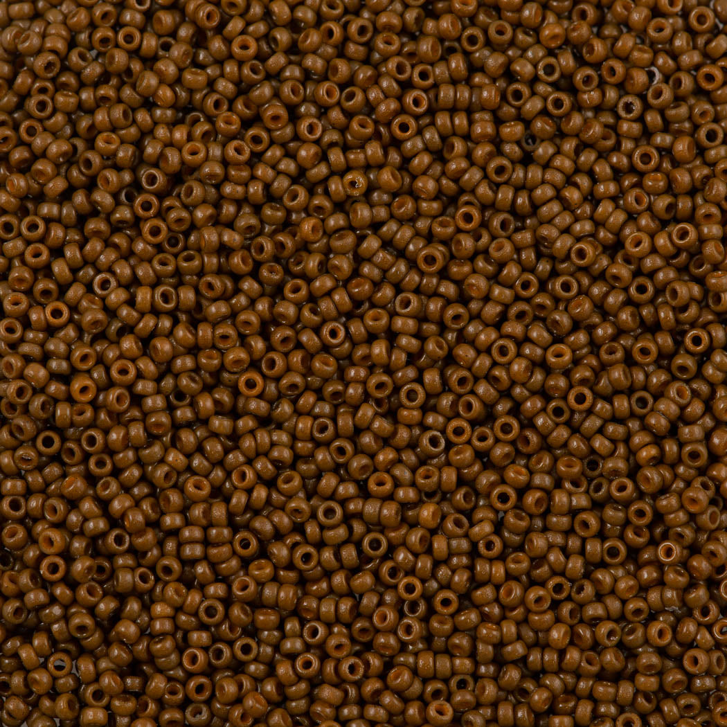 Miyuki Round Seed Bead 15/0 Duracoat Dyed Opaque Cognac (4492)