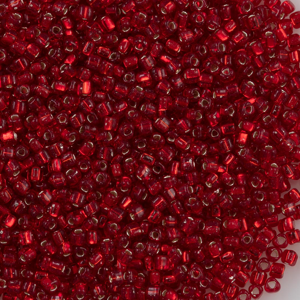 Miyuki Triangle Seed Bead 10/0 Silver Lined Dark Ruby 10g (1809)