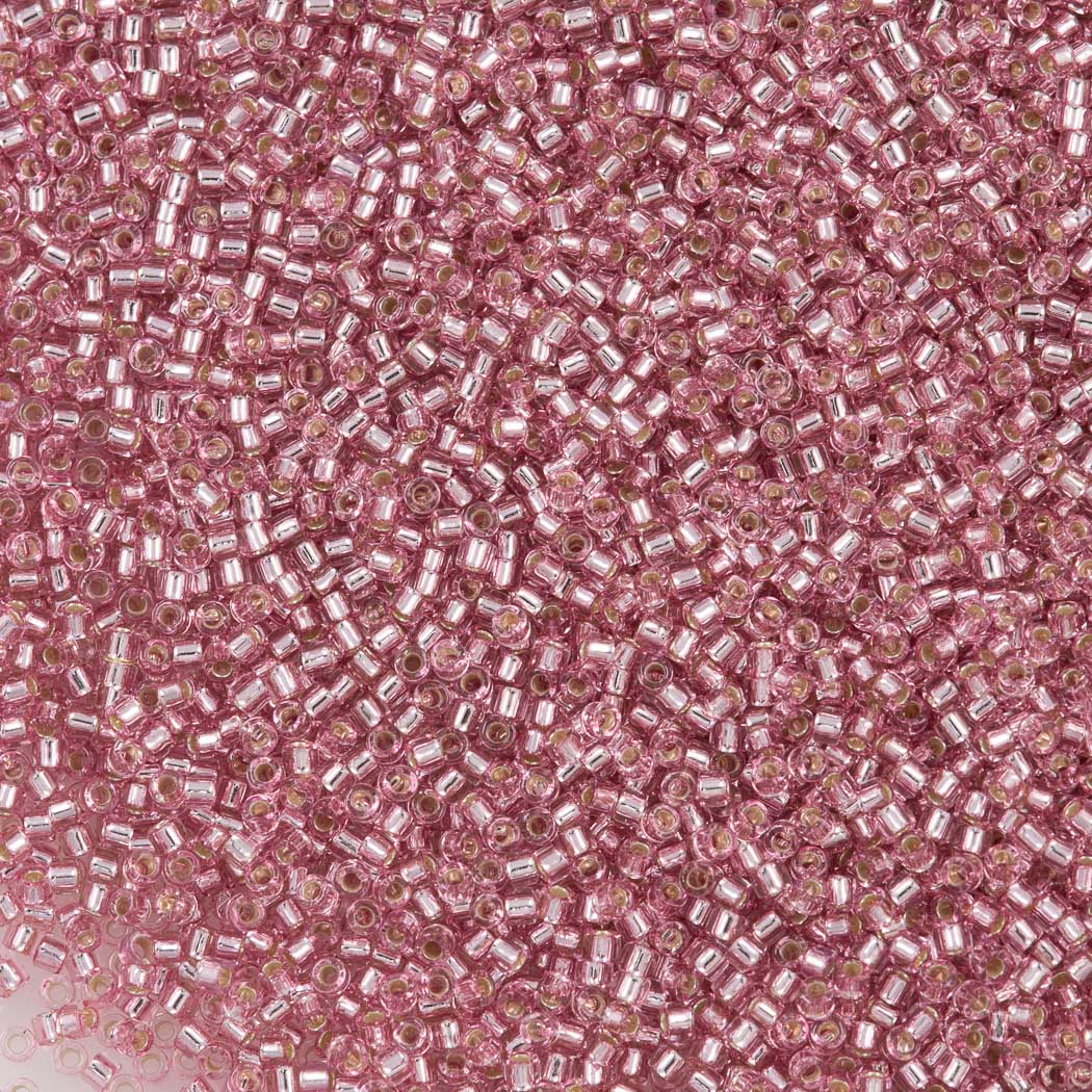 Miyuki Delica Seed Bead 11/0 Silver Lined Crystal Glazed Blush Rose DB1434