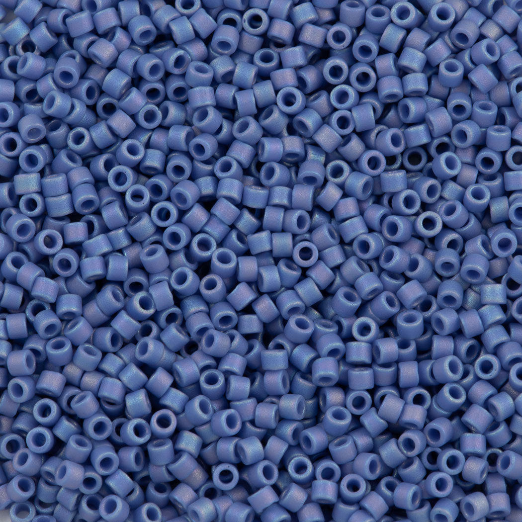 Miyuki Delica Seed Bead 11/0 Matte Opaque Glazed Mermaid Blue AB 2-inch Tube DB2318