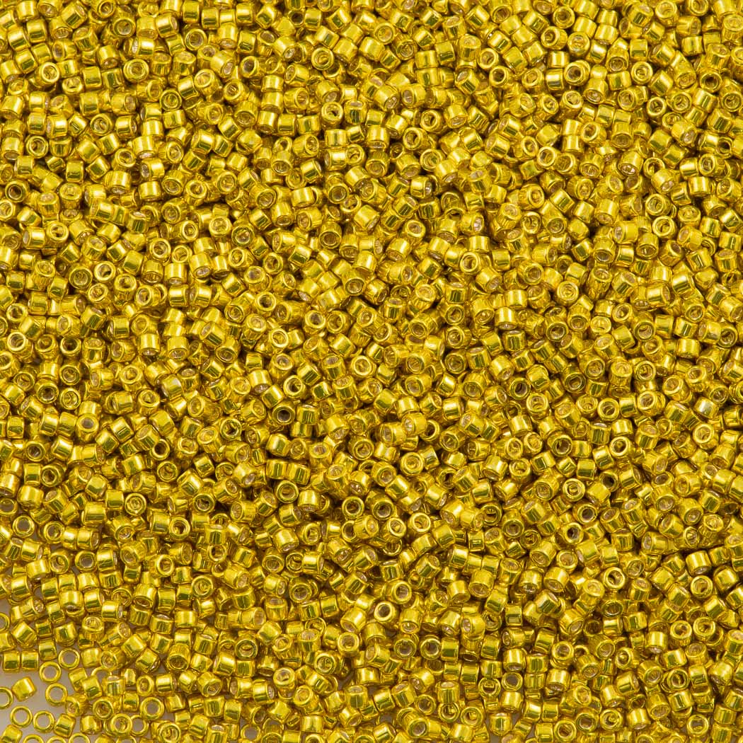 25g Miyuki Delica seed bead 11/0 Galvanized Dark Yellow DB424