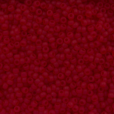 Miyuki Round Seed Bead 11/0 Matte Transparent Ruby 22g Tube (141F)