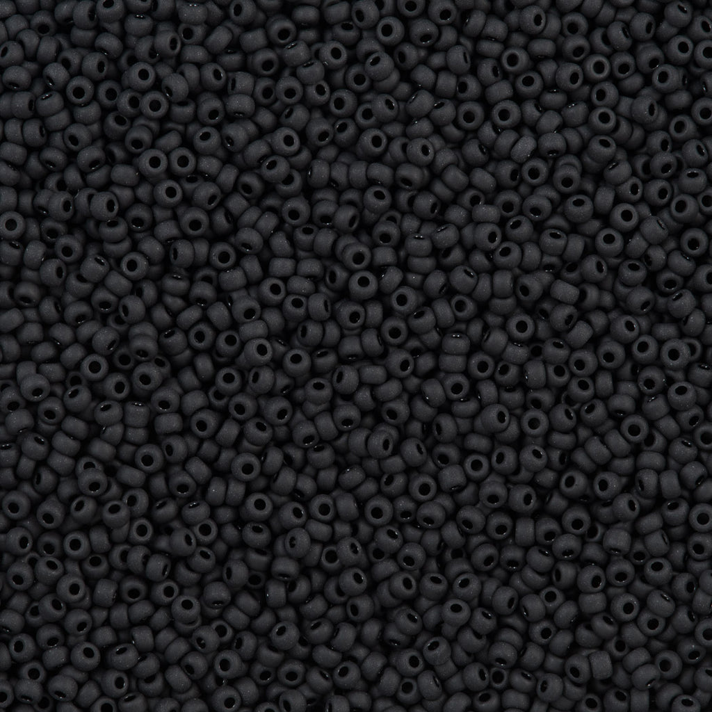 Miyuki Round Seed Bead 11/0 Opaque Matte Black 22g Tube (401F)