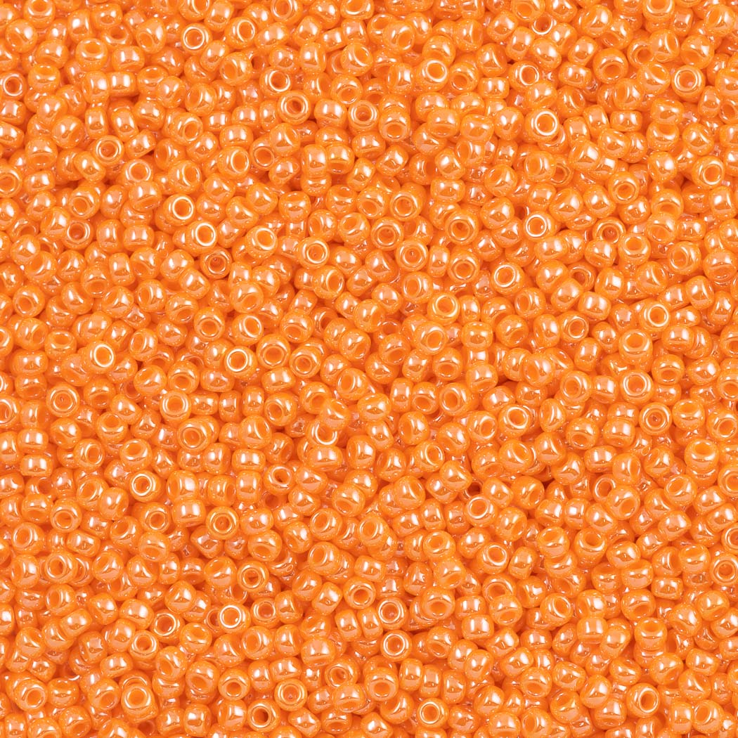 50g Miyuki Round Seed Bead 11/0 Opaque Light Orange Luster (423)