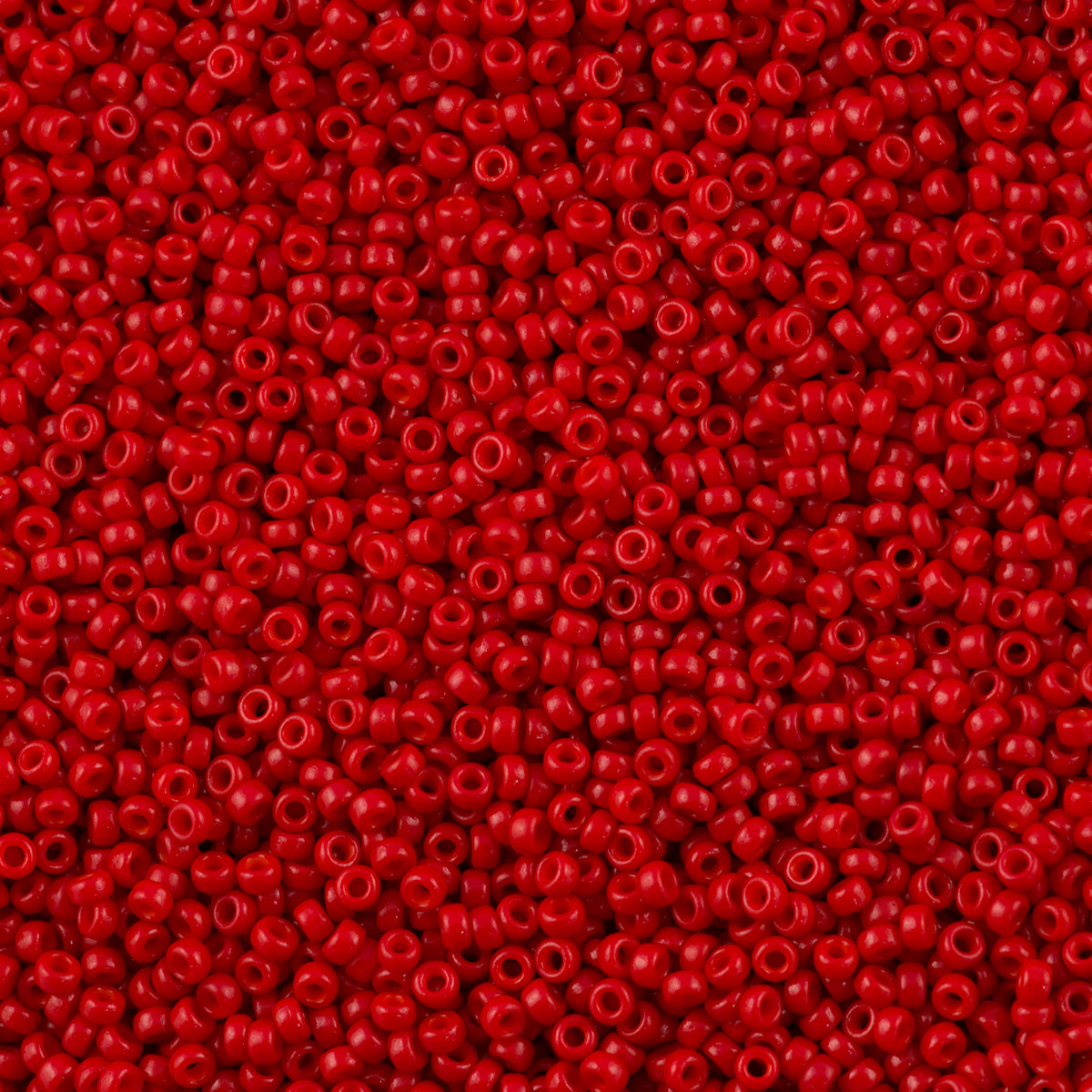Miyuki Round Seed Bead 11/0 Semi Matte Opaque Dyed Bright Red (1684)