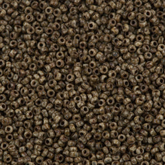 50g Miyuki Round Seed Bead 11/0 Opaque Brown Picasso (4517)