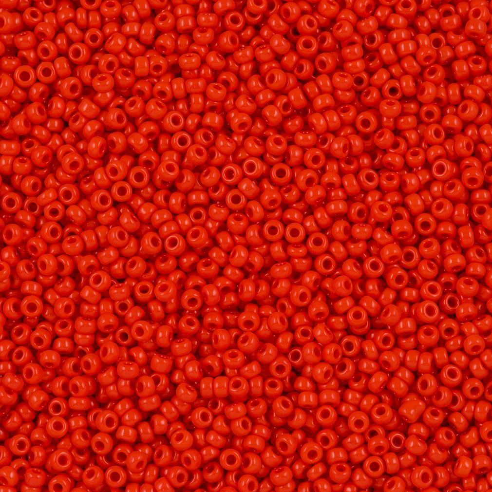 Miyuki Round Seed Bead 15/0 Opaque Vermillion Red 10g (407)