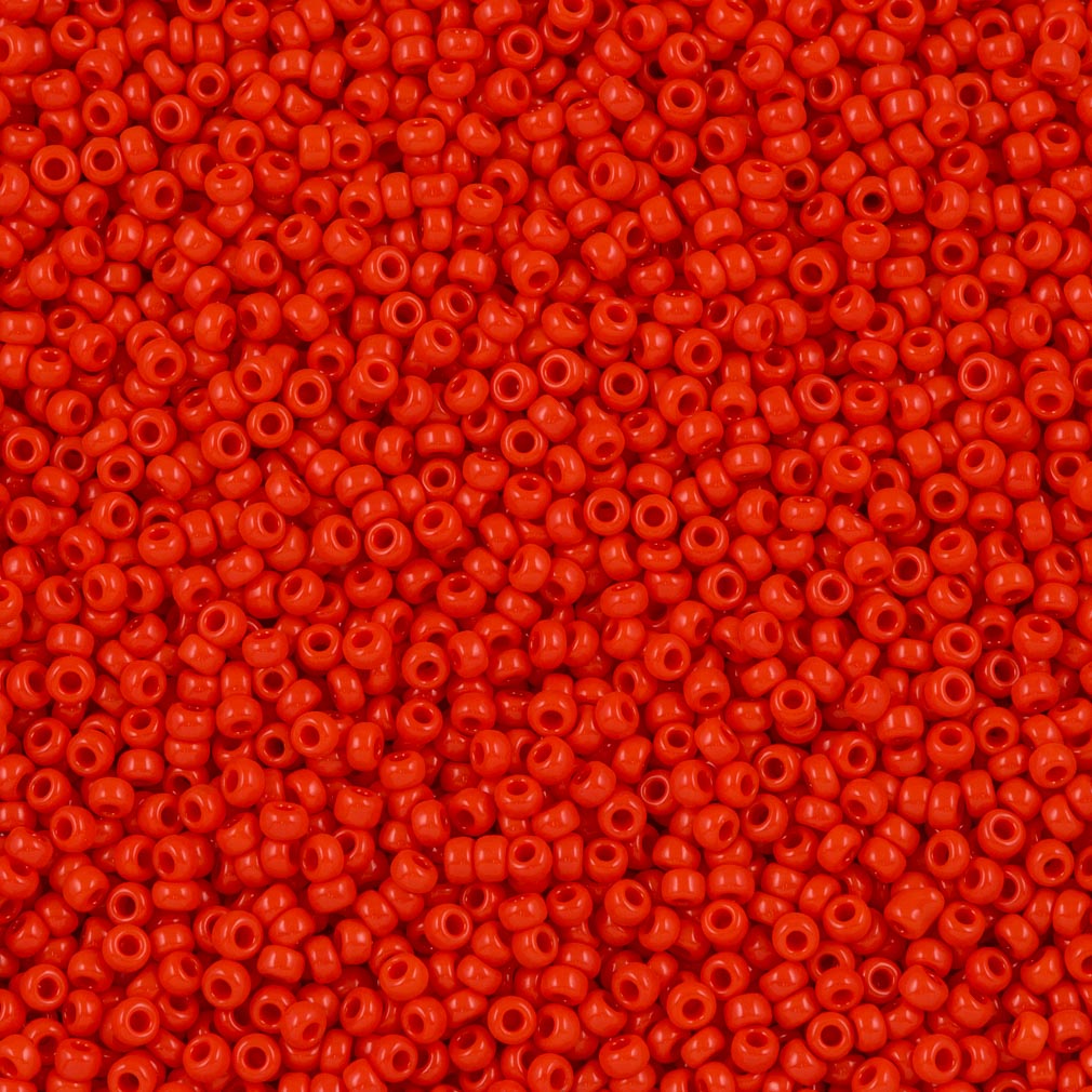 Miyuki Round Seed Bead 15/0 Opaque Vermillion Red 10g (407)