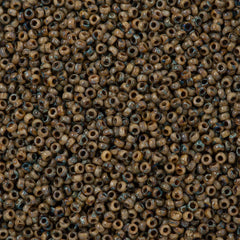 Miyuki Round Seed Bead 15/0 Opaque Brown Picasso (4517)