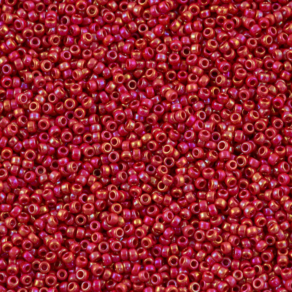 Miyuki Round Seed Bead 15/0 Opaque Red AB (476)