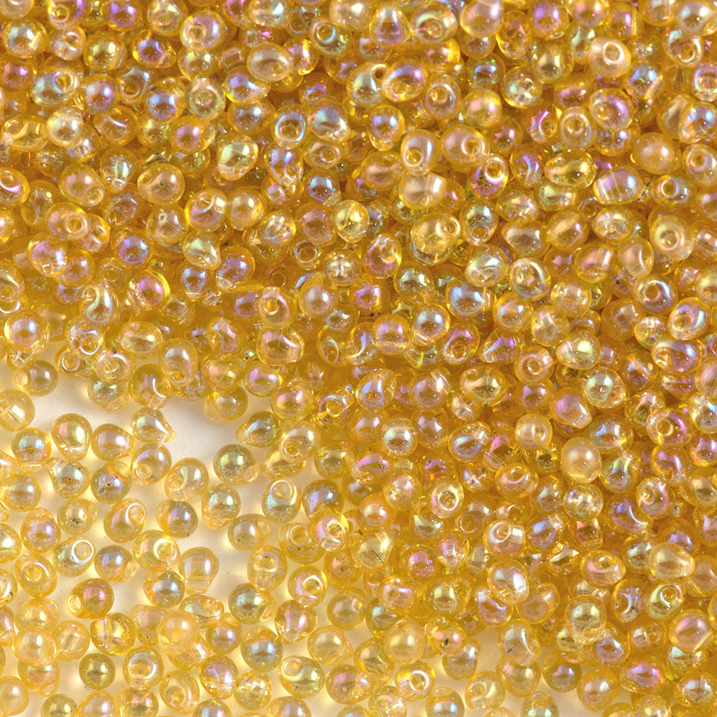 Miyuki Drop Fringe Seed Bead Transparent Light Amber AB 10g (251)