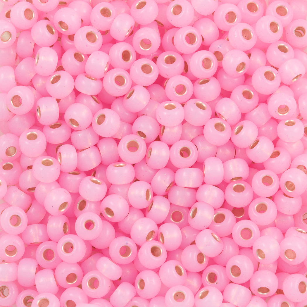 Miyuki Round Seed Bead 6/0 Silver Lined Dyed Light Pink (643)