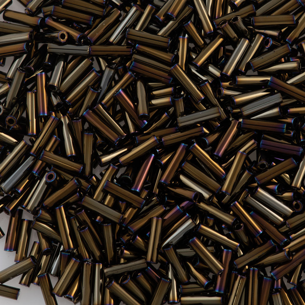 Miyuki 6mm Bugle Bead Metallic Brown Iris (458)