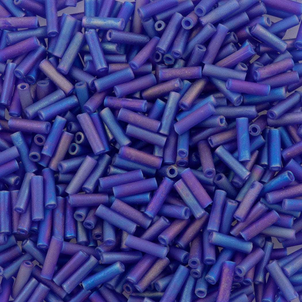 Miyuki 6mm Bugle Bead Transparent Matte Cobalt AB (151FR)