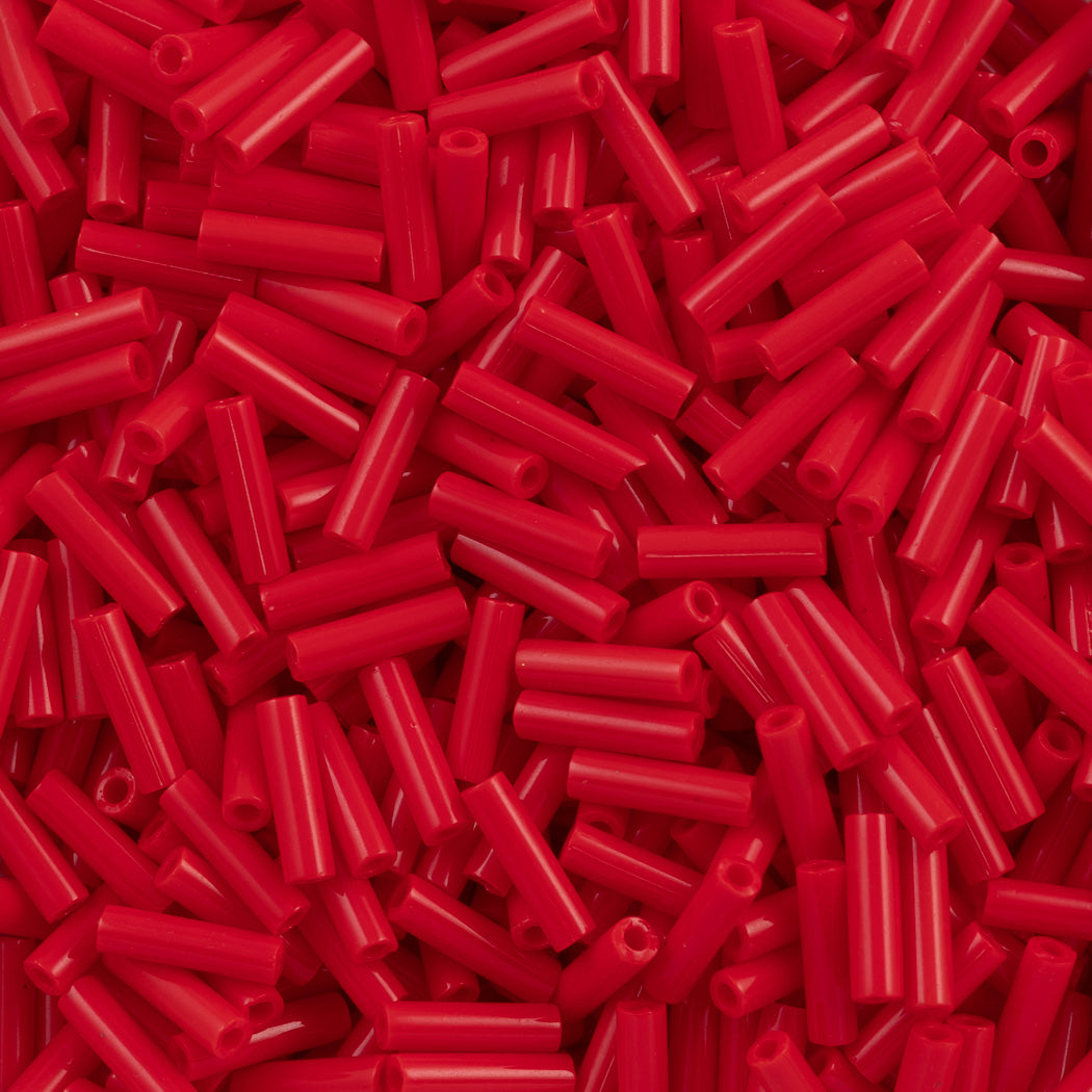 Miyuki 6mm Bugle Bead Opaque Dark Red (408)