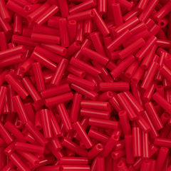 Miyuki 6mm Bugle Bead Opaque Dark Red 5-inch Tube (408)