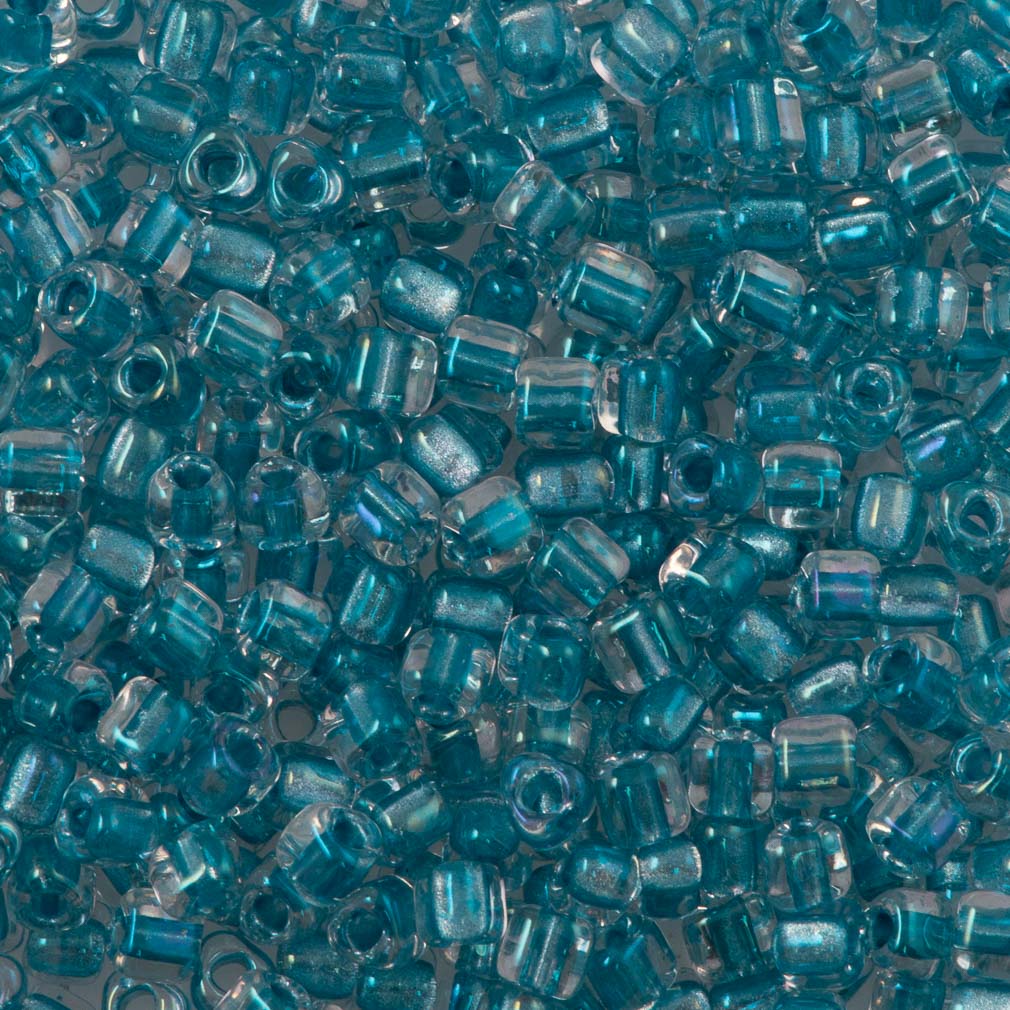 Miyuki Triangle Seed Bead 8/0 Inside Color Lined Light Blue AB 23g Tube (1137)