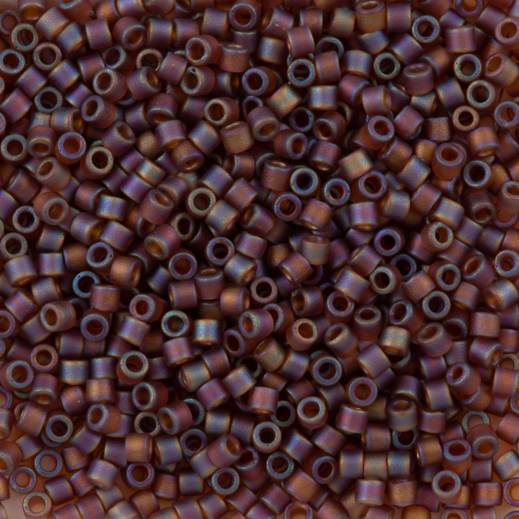 Miyuki Delica Seed Bead 10/0 Matte Transparent Amber AB DBM853