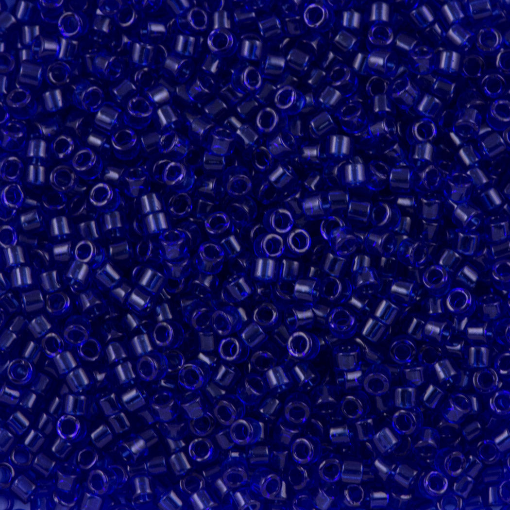 25g Miyuki Delica Seed Bead 11/0 Transparent Cobalt DB707