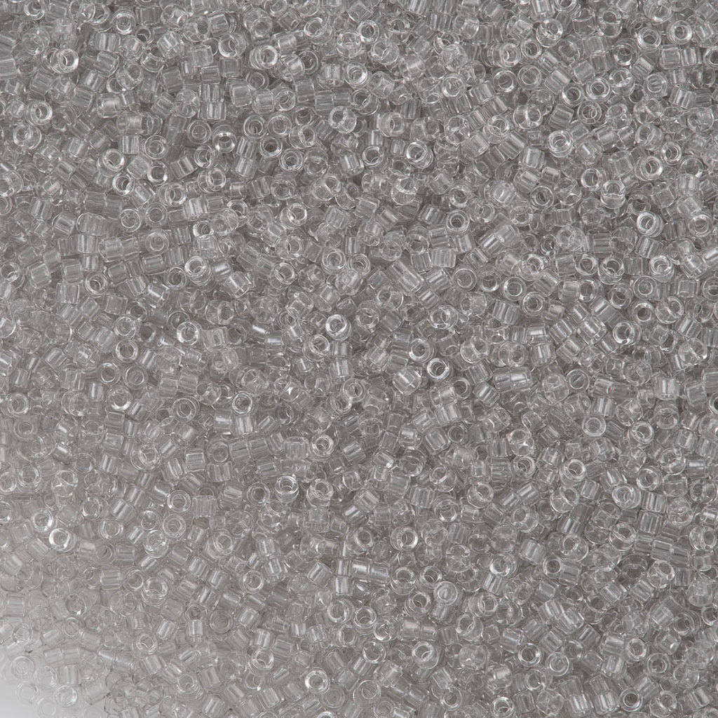 25g Miyuki Delica Seed Bead 11/0 Crystal Glazed Nearly Grey DB1408