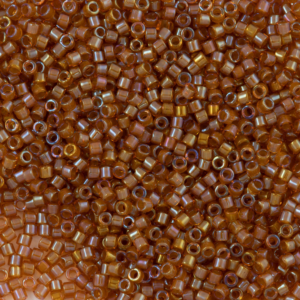 25g Miyuki Delica seed bead 11/0 Inside Dyed Color Peridot Gold DB1734