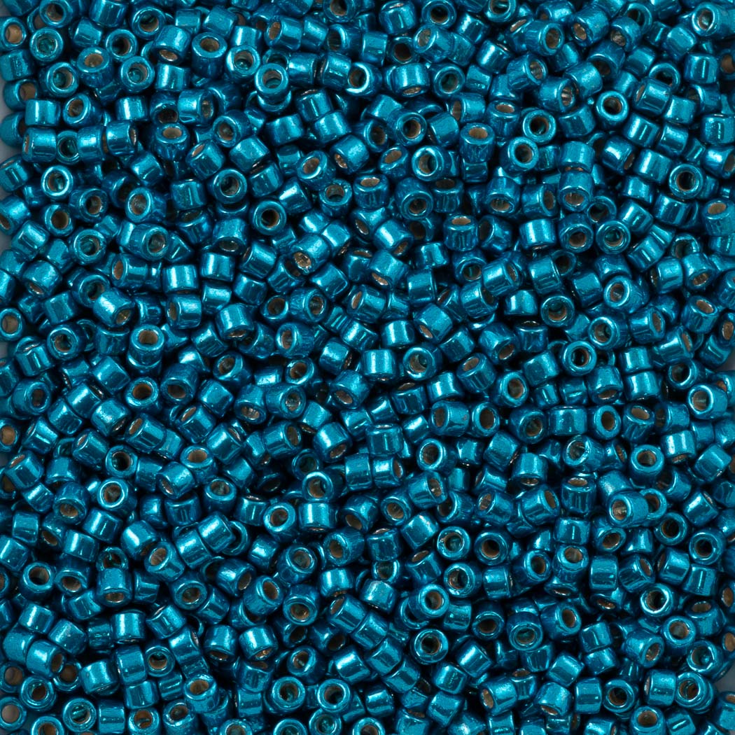Miyuki Delica Seed Bead 11/0 Duracoat Galvanized Deep Aqua Blue 2-inch Tube DB2516