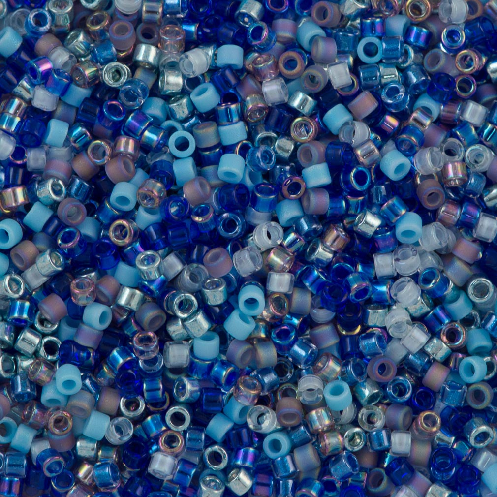 Miyuki Delica Seed Bead 11/0 Mix Caribbean Blue 2-inch Tube (MIX11)