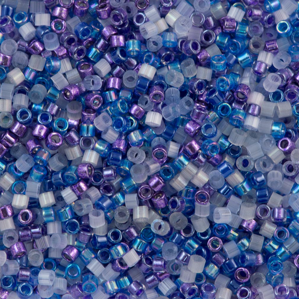 Miyuki Delica Seed Bead 11/0 Mix Blue Violets 2-inch Tube (9091)
