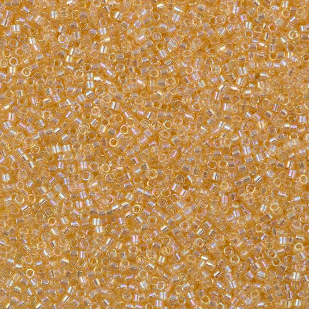 Miyuki Delica Seed Bead 11/0 Transparent Crystal Ivory Luster 2-inch Tube DB1252