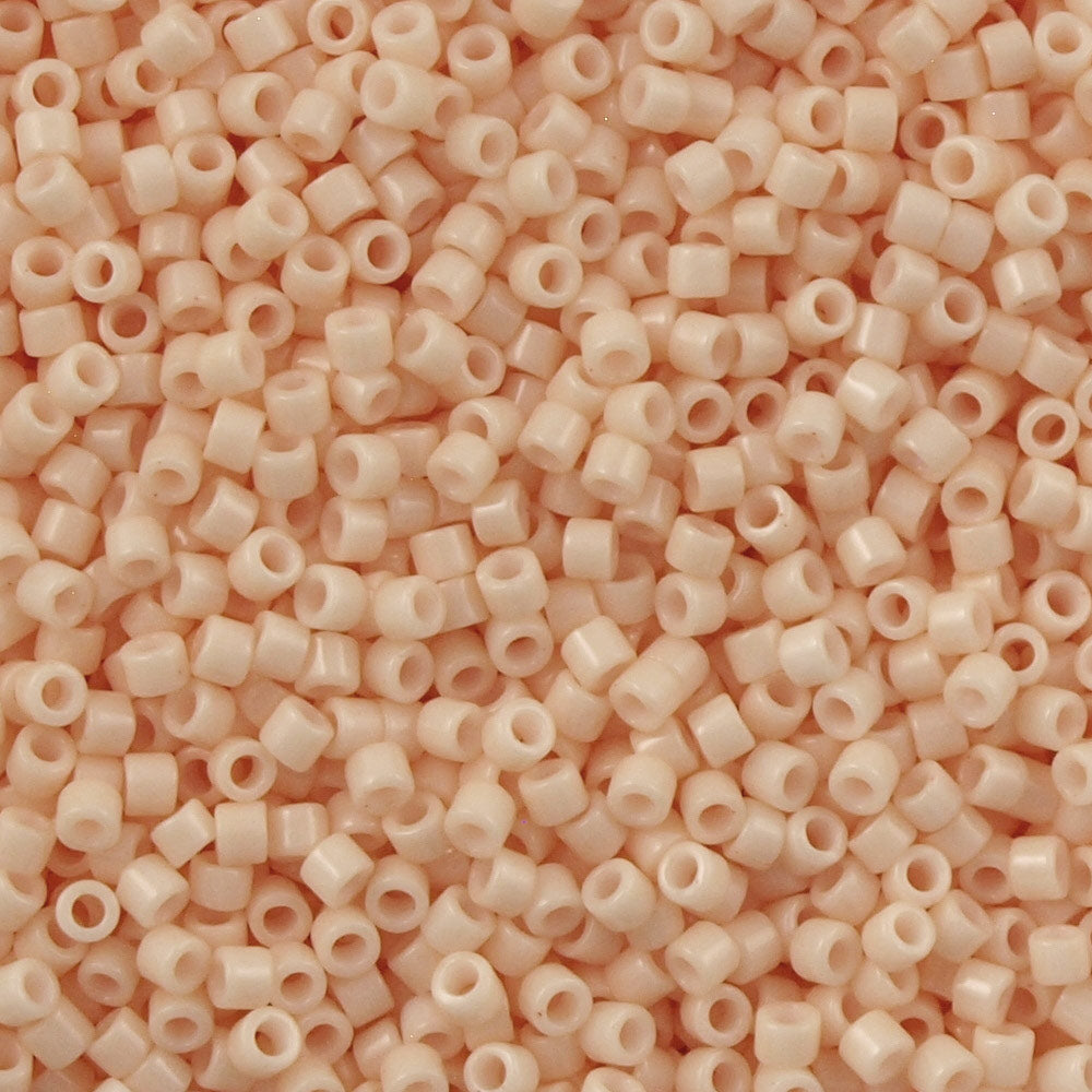 Miyuki Delica Seed Bead 15/0 Opaque White Glazed Peach & Cream 5g DBS1492