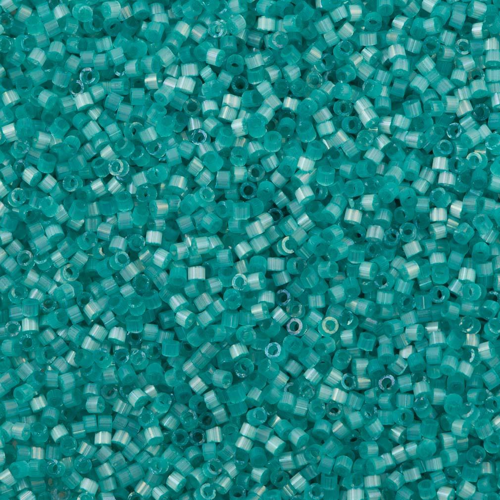 Miyuki Delica Seed Bead 11/0 Dyed Light Aqua Green Silk Satin 2-inch Tube DB1812