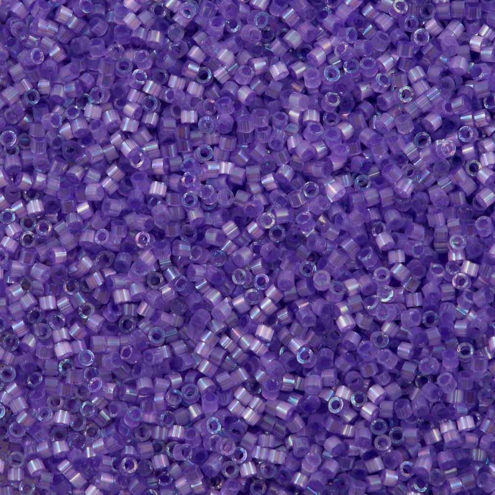 Miyuki Delica Seed Bead 11/0 Silk Inside Dyed Lilac AB 2-inch Tube DB1868