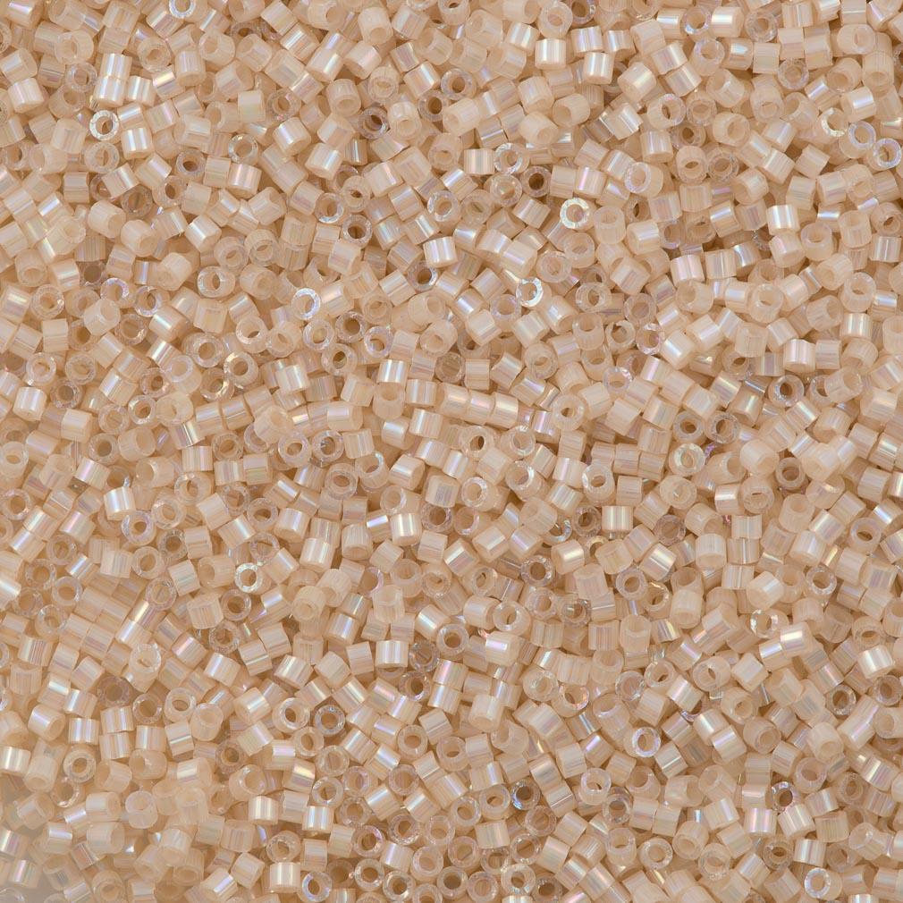Miyuki Delica Seed Bead 11/0 Silk Inside Dyed Pale Apricot AB 6g Tube DB1874