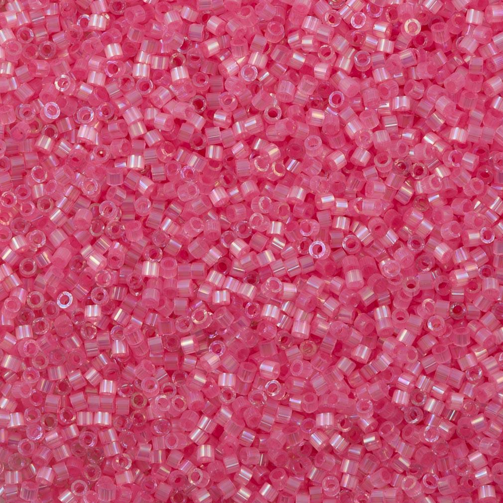 25g Miyuki Delica Seed Bead 11/0 Silk Inside Dyed Light Carnation AB DB1875