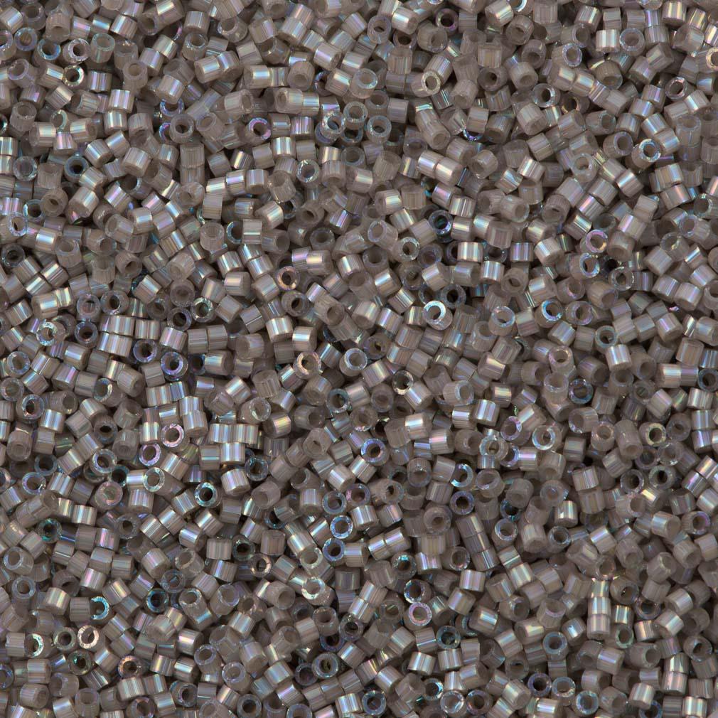 Miyuki Delica Seed Bead 11/0 Silk Inside Dyed Pewter AB 2-inch Tube DB1877