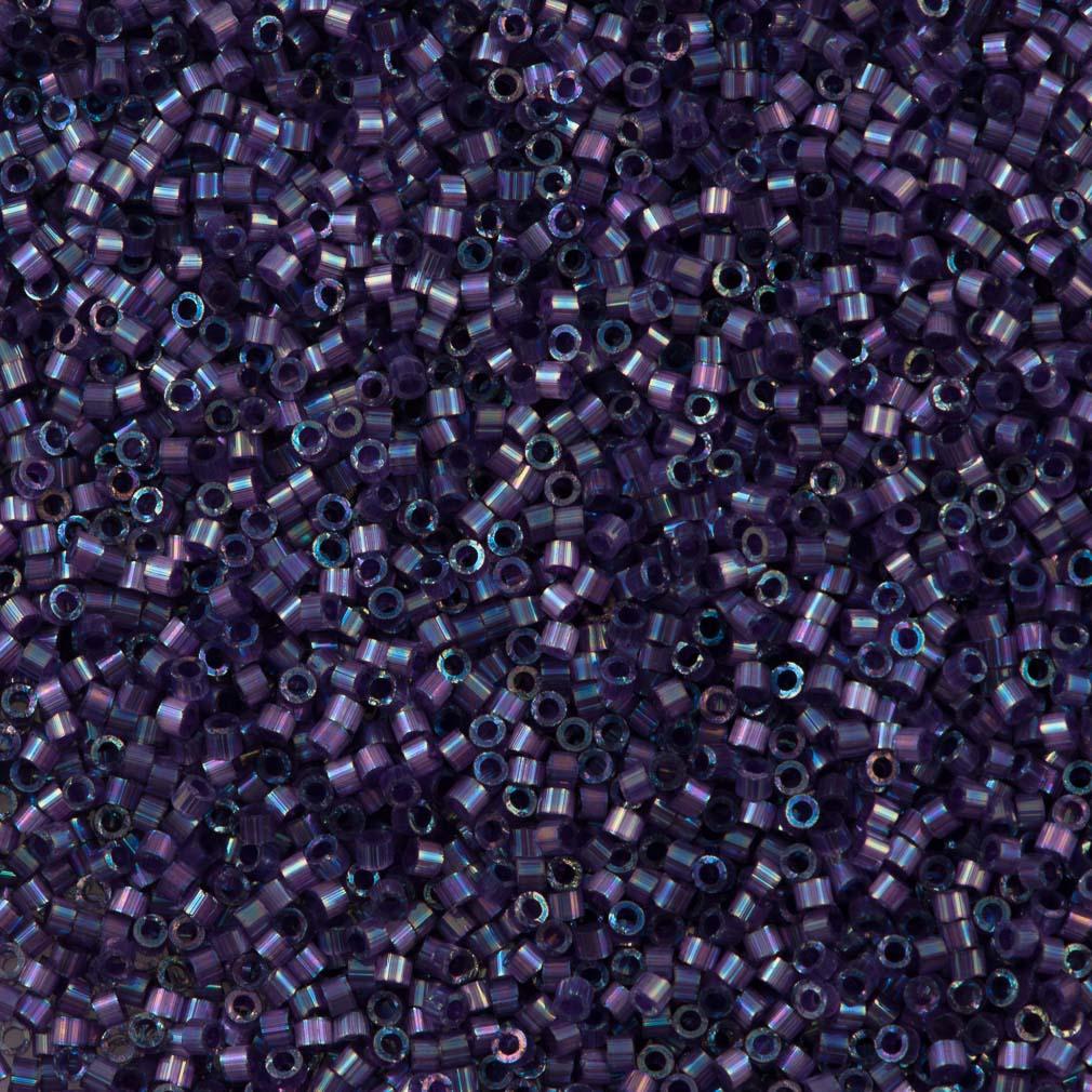 Miyuki Delica Seed Bead 11/0 Silk Inside Dyed Dark Orchid AB 2-inch Tube DB1881