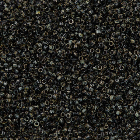 25g Miyuki Delica Seed Bead 11/0 Picasso Smoky Black DB2261