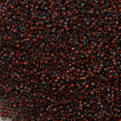Miyuki Delica Seed Bead 11/0 Opaque Picasso Red Garnet 2-inch Tube DB2263