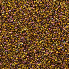 25g Miyuki Delica Seed Bead 11/0 24kt Gold Plated Pink AB DB507