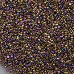 25g Miyuki Delica Seed Bead 11/0 Palladium Plated  Spectrum Gold AB DB541