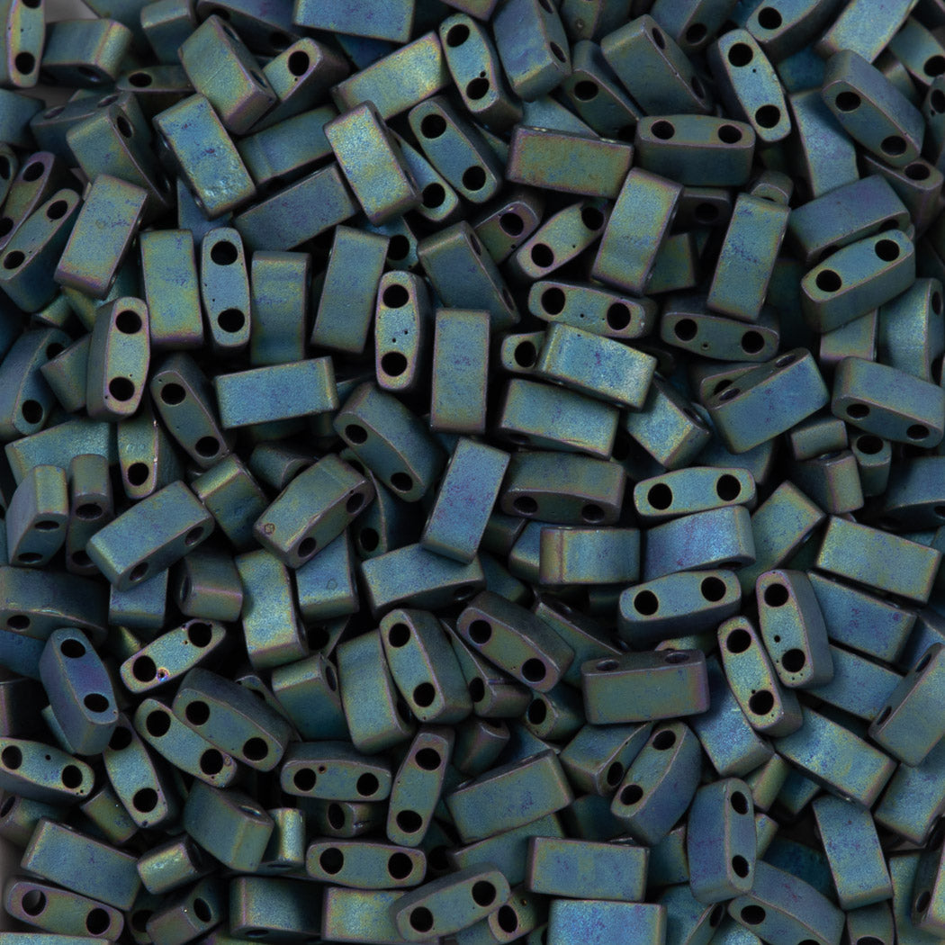 Miyuki Half Tila Seed Bead Matte Metal Blue Green (2064)