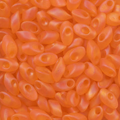 Miyuki Long Magatama Seed Bead Matte Orange AB 8g Tube (138FR)
