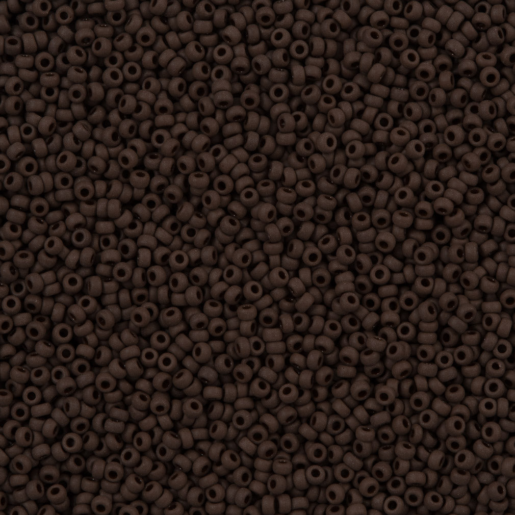 50g Miyuki Round Seed Bead 11/0 Matte Opaque Chocolate (409F)
