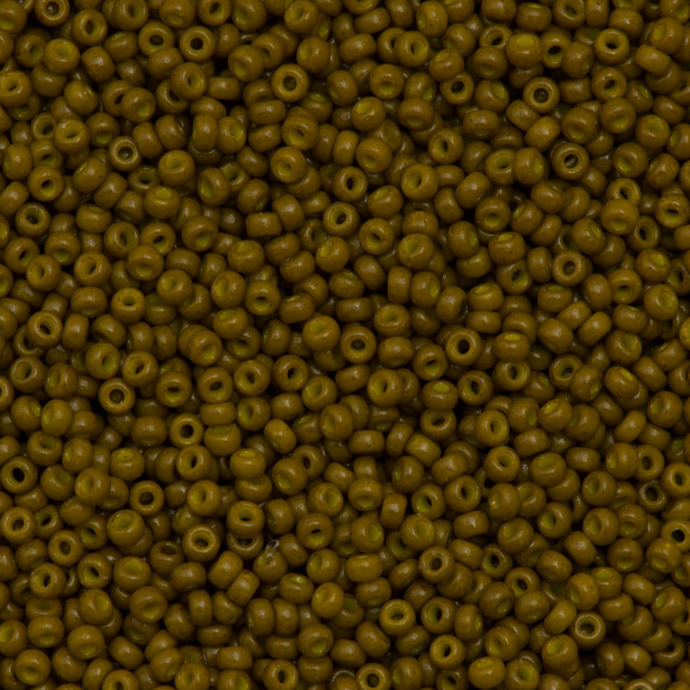 Miyuki Round Seed Bead 8/0 Duracoat Opaque Spanish Olive (4491)