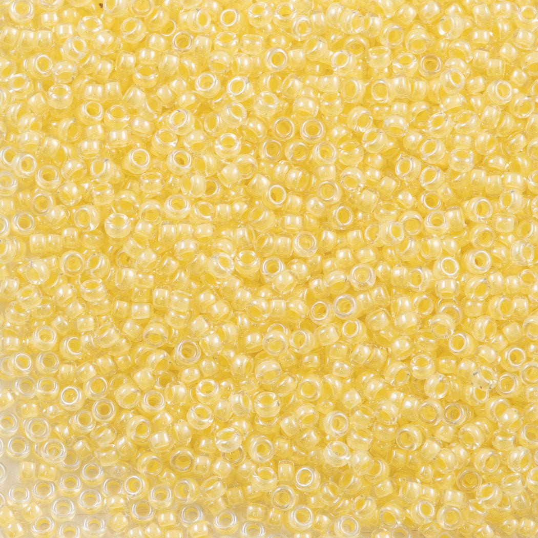 Miyuki Round Seed Bead 15/0 Inside Color Lined Yellow 2-inch Tube (201)