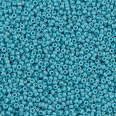 Miyuki Round Seed Bead 15/0 Opaque Turquoise Glazed Luster 10g Tube (2470)