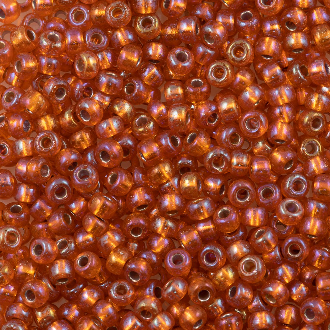 Miyuki Round Seed Bead 6/0 Silver Lined Orange AB (1008)