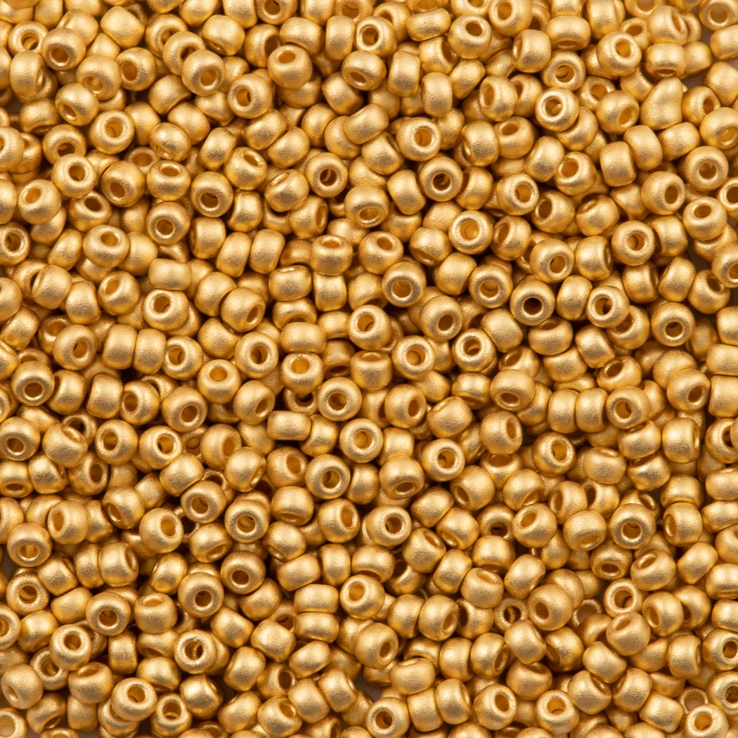 50g Miyuki Round Seed Bead 11/0 Matte 24kt Gold Plated (191F)