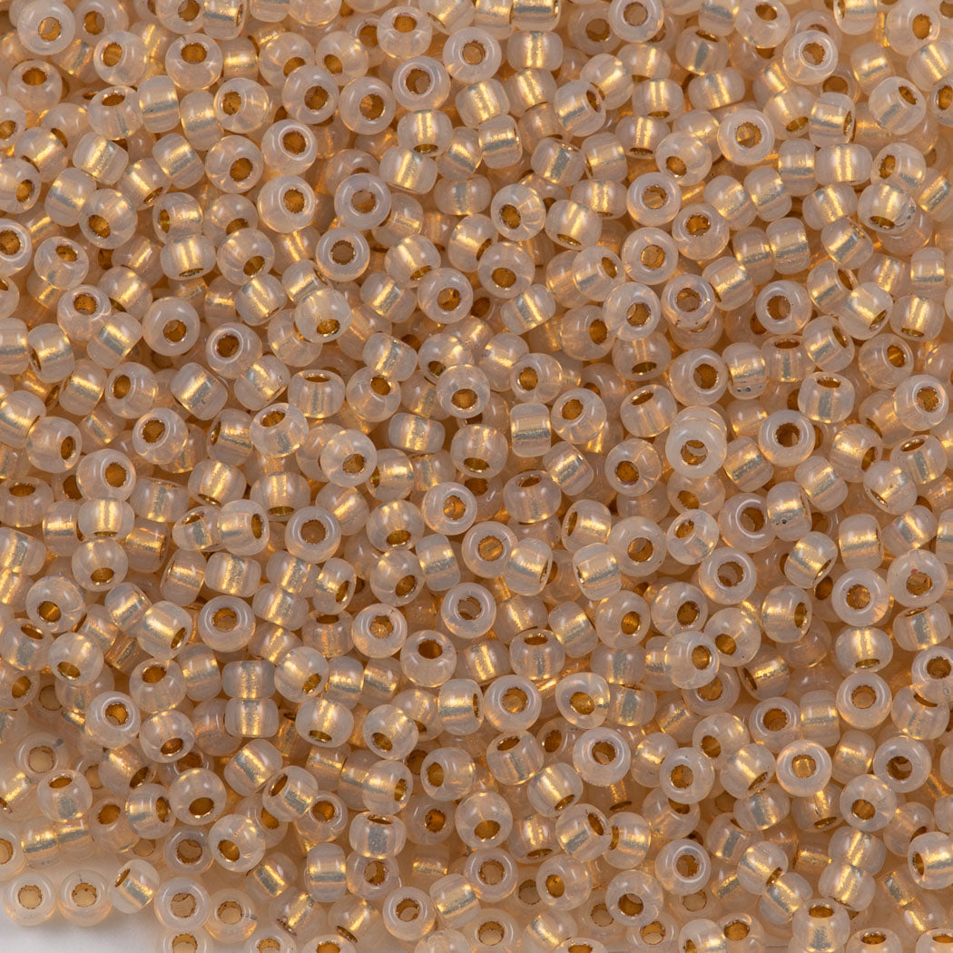 Miyuki Round Seed Bead 11/0 24kt Gold Lined Opal Glass 22g Tube (196)