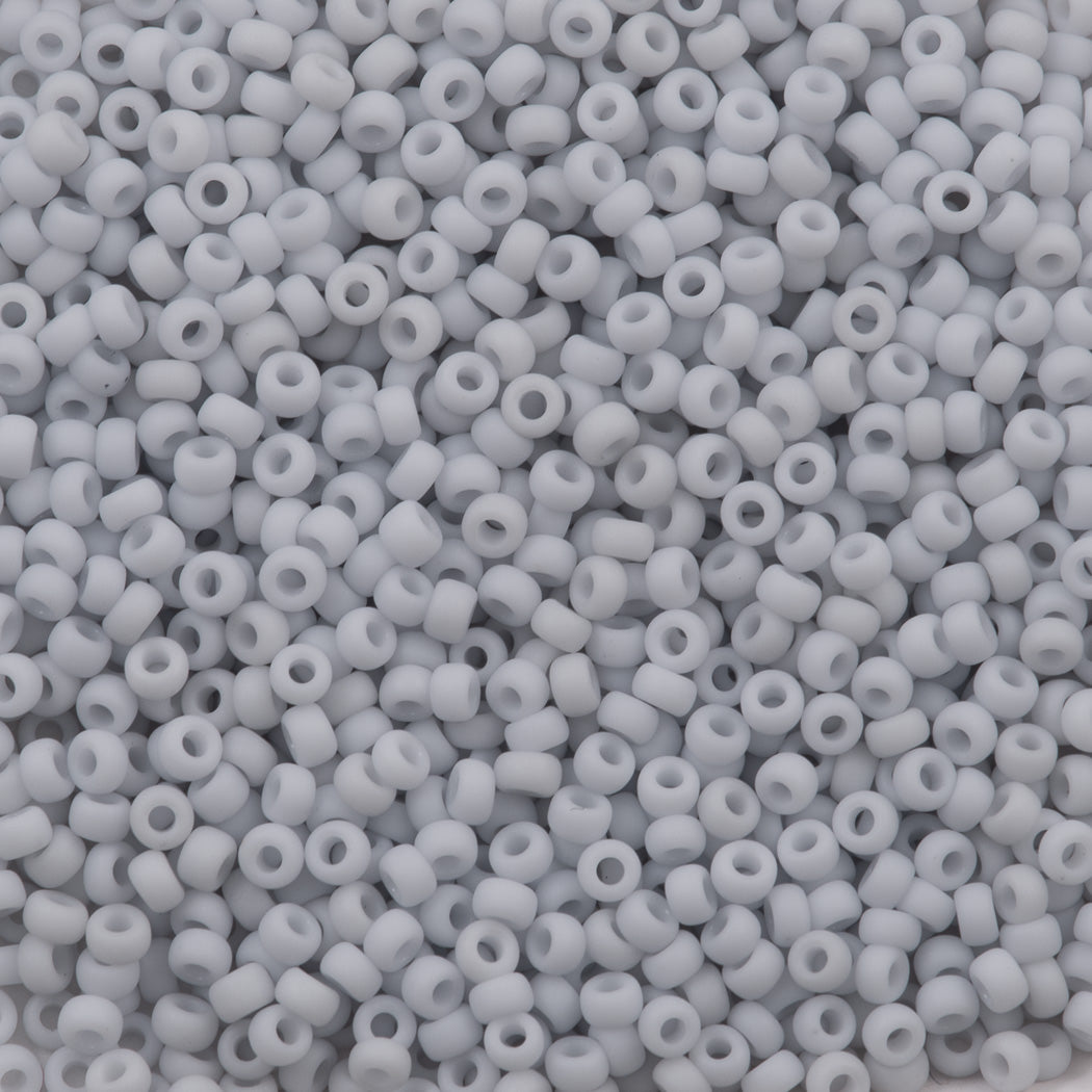 Miyuki Round Seed Bead 11/0 Opaque Matte Light Pale Grey (2026)